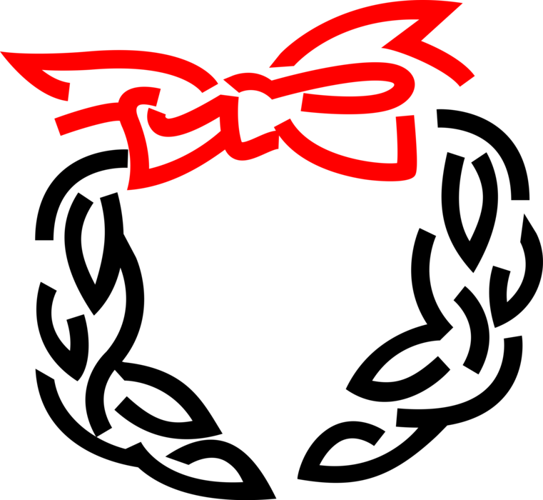 Vector Illustration Of Festive Season Christmas Wreath - Emblem (761x700), Png Download