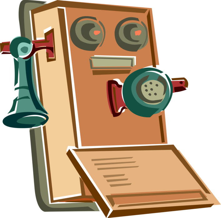Vector Illustration Of Antique Telecommunications Device - Illustration (708x700), Png Download
