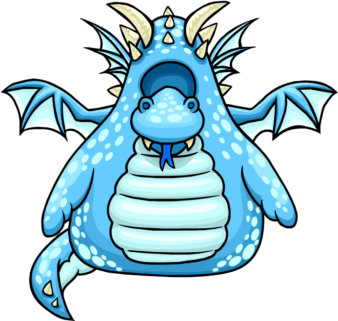 Blue Dragon Costume - Club Penguin Blue Dragon Costume (717x664), Png Download
