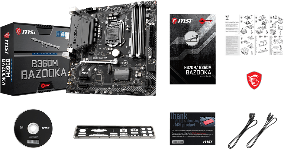 Msi Placa Madre B360m Bazooka Intel Matx 4dimm - Msi B360m Bazooka (1024x614), Png Download