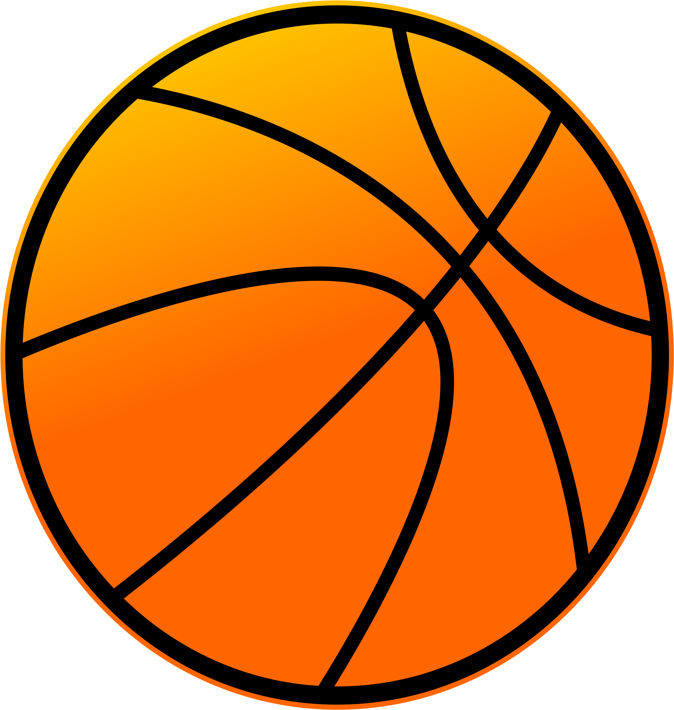 Big Image - Basketball Ball Clipart (2178x2400), Png Download