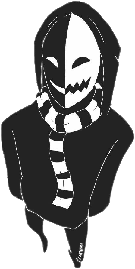 Creepypasta Kagekao Blackandwhite Mask Scary Creepy - Creepypasta Kagekao (448x890), Png Download