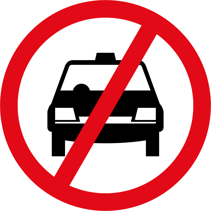 Taxis Prohibited Sign - Food With An X Through (800x800), Png Download