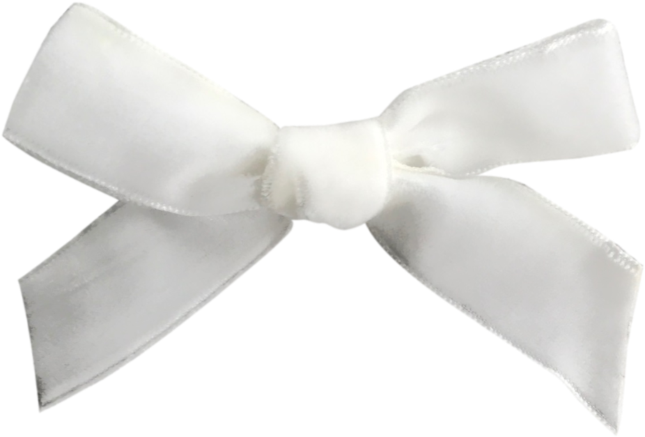 Image Of White French Velvet Bow Clip - Present (1500x1500), Png Download