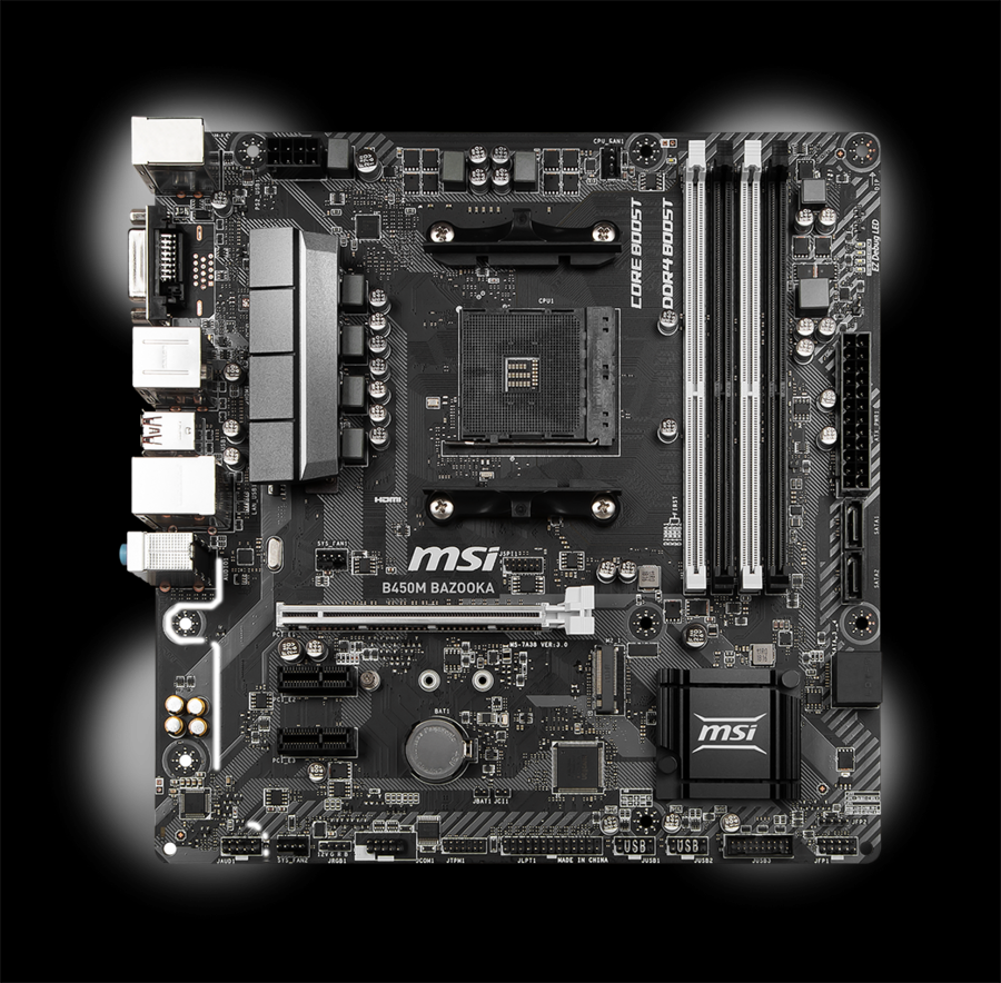 Msi Socket Am4 B450m Bazooka - Msi B450m Bazooka (900x884), Png Download