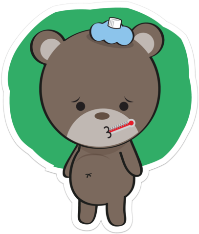 Sick Bear Illustration Png (520x520), Png Download