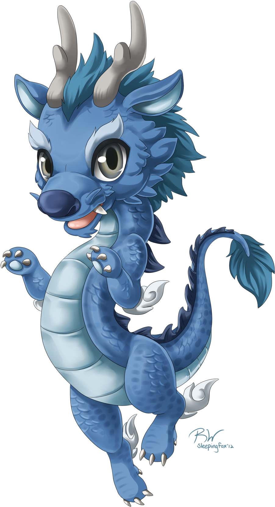 Drawn Dragon Baby Dragon - Cute Baby Dragon (1000x1742), Png Download