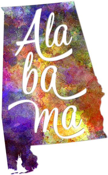 Bleed Area May Not Be Visible - Alabama Us State In Watercolor Text Cut Out (560x700), Png Download