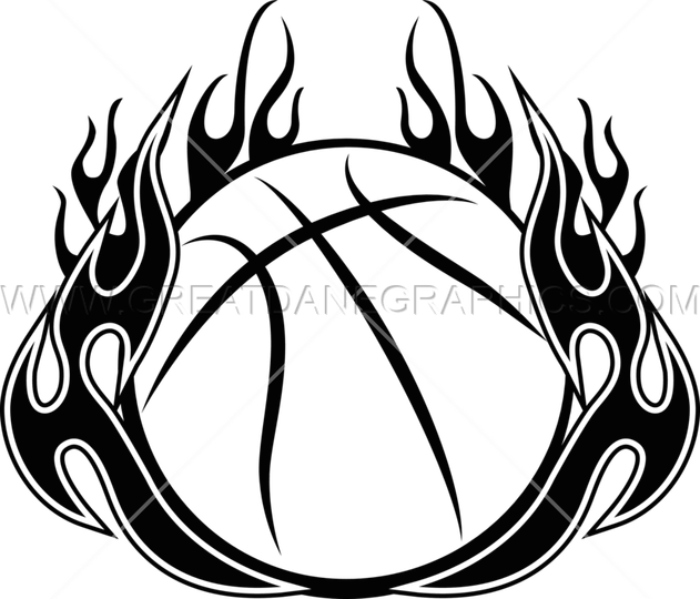Drawing Basketball Flame Huge Freebie Download For - Basketball Tribal Png (631x540), Png Download