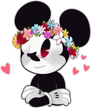 Someone Requested A Mickey With A Flower Crown, I Tried - Waste (500x465), Png Download