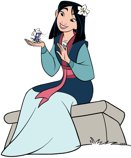 Mulan And Friends Clip Art Disney Clip Art Galore - Mulan Kneeling (455x546), Png Download