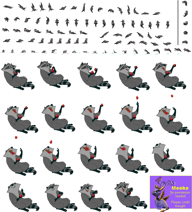 Meeko - Pocahontas Game Sprites (800x887), Png Download