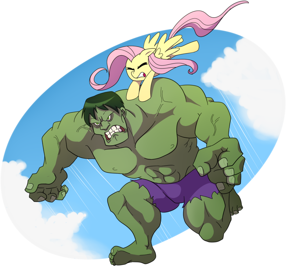 You Can Click Above To Reveal The Image Just This Once, - Fluttershy Hulk (1024x1024), Png Download