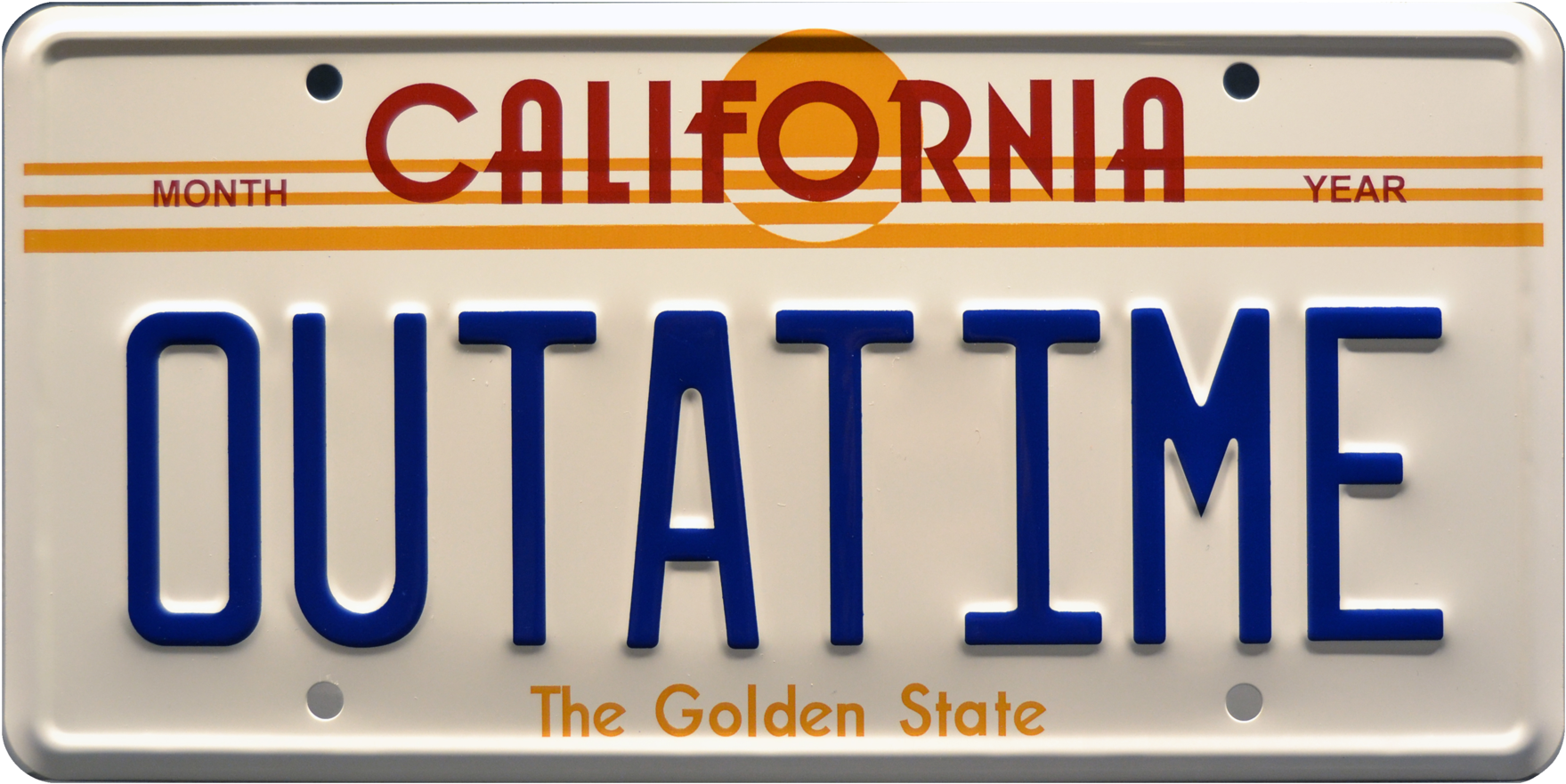 Outatime Prop Plate Movie Memorabilia From Back To - Back To The Future License Plate (2048x1170), Png Download