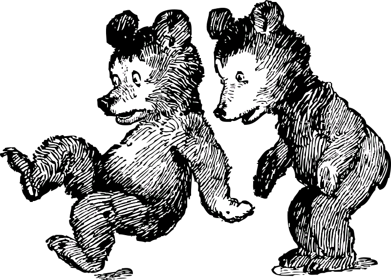 This Graphics Is A Frightened Bear About Animals, Bears, - Two Bear Cubs Clip Art (800x574), Png Download