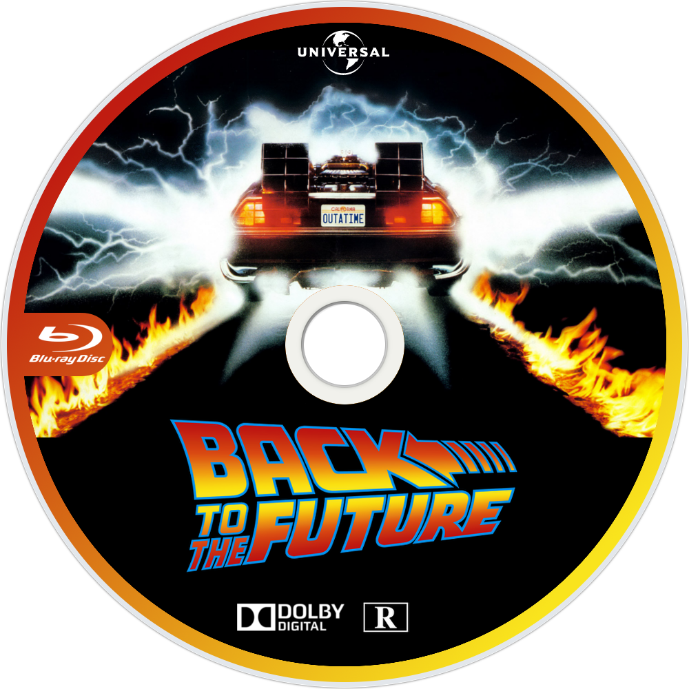 Back To The Future Bluray Disc Image - Back To The Future Label (1000x1000), Png Download