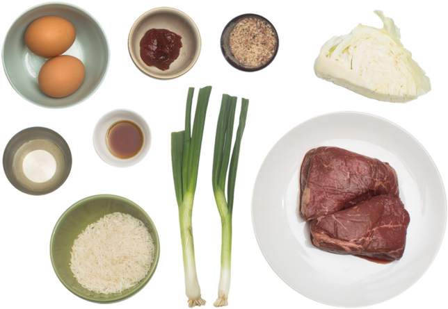 Steak & Eggs With Quick Kimchi Fried Rice - Kimchi Fried Rice (700x477), Png Download