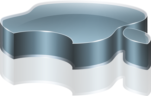 Apple Logo Png Image - 3d Apple Logo Icon (500x317), Png Download