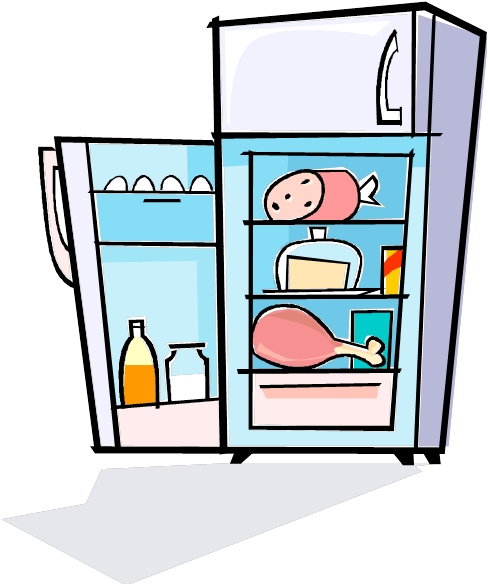 Collection Of High Quality - Fridge Clipart (488x585), Png Download