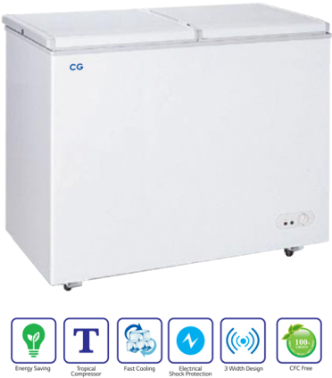 Cg Refrigerator Chest Freezer Hard Top Butterfly Door - Box (500x510), Png Download