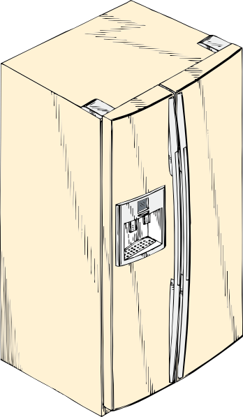 Free Vector Side By Side Refrigerator Clip Art - Refrigerator Clip Art (348x597), Png Download
