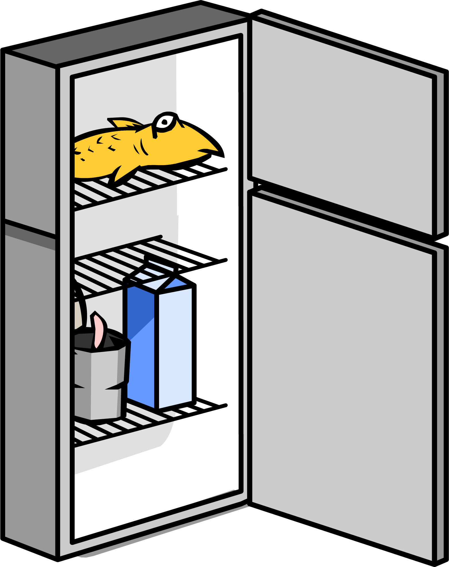Stainless Steel Fridge Sprite 015 - Fridge Clipart Png (1564x1975), Png Download