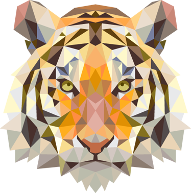Geometric Tiger Head Decal 5972 - Tiger Head Transparent Background (374x378), Png Download