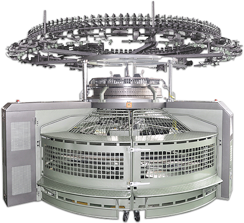 Single Jersey Open/end Knitting Machines - Circular Knitting Machine Png (493x519), Png Download