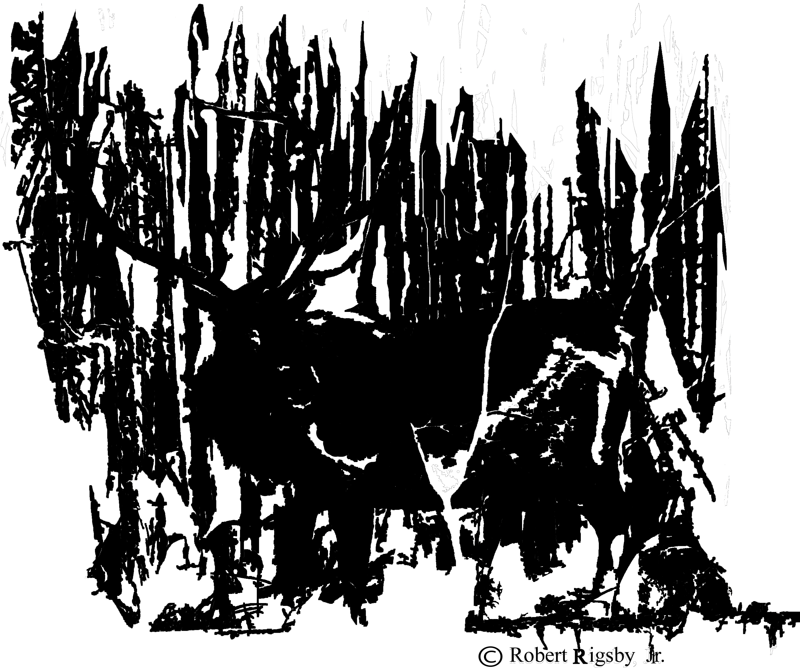 Yellowstone Elk Is A Graphic Developed From A Photograph - Illustration (3000x2400), Png Download