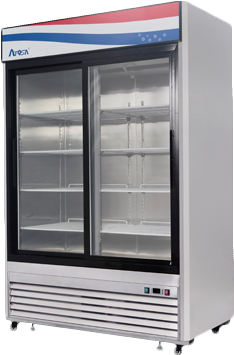 Refrigerator Merchandiser, Two Section, Self Contained - Atosa Refrigerator Freezer Catalog (400x400), Png Download