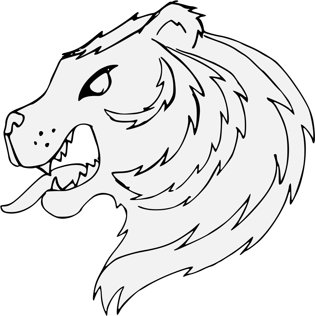 Natural Tiger's Head Erased - Illustration (1237x1225), Png Download