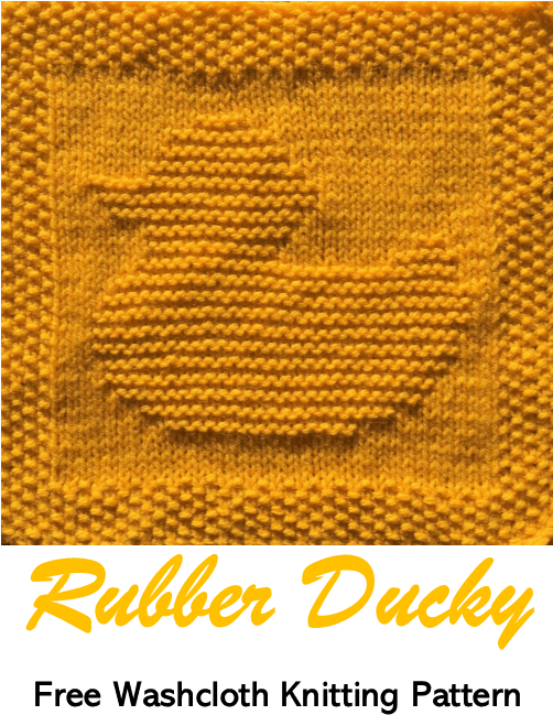 Free Knitting Pattern Rubber Ducky Washcloth Or Dishcloth - Manguun Schal, Grobstrick, Einfarbig, Blau (501x660), Png Download