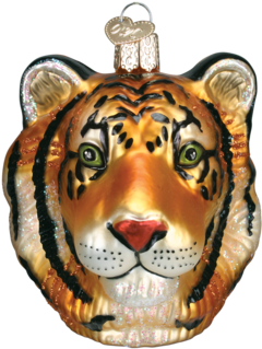 Old World Christmas Ornament - Tiger Head (350x350), Png Download