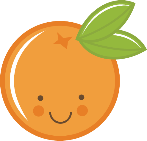 Cute Orange Svg File For Cards Scrapbooking Free Svgs - Cute Fruit Clipart (494x474), Png Download