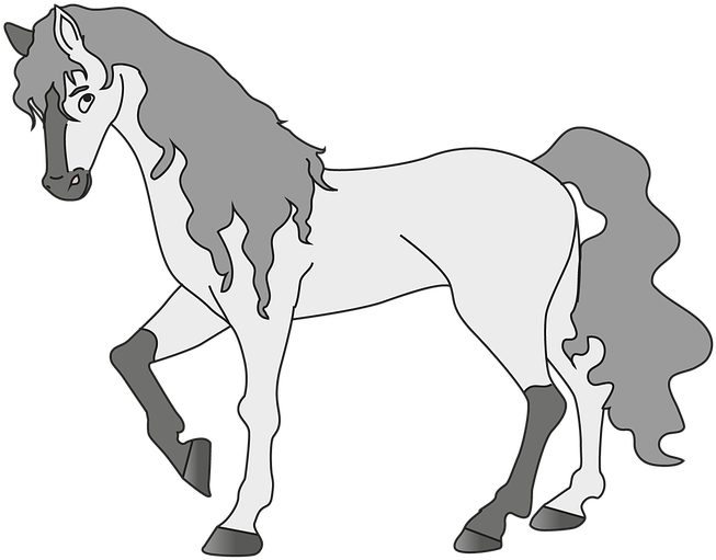 Horse, Animal, White Horse, Mold, Graphic, Transparent - Horse (887x720), Png Download