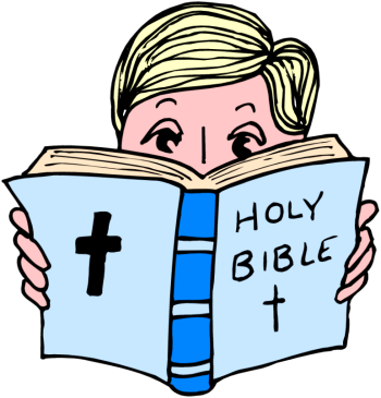 Image Of Study Reading - Reading Bible Clip Art (350x365), Png Download