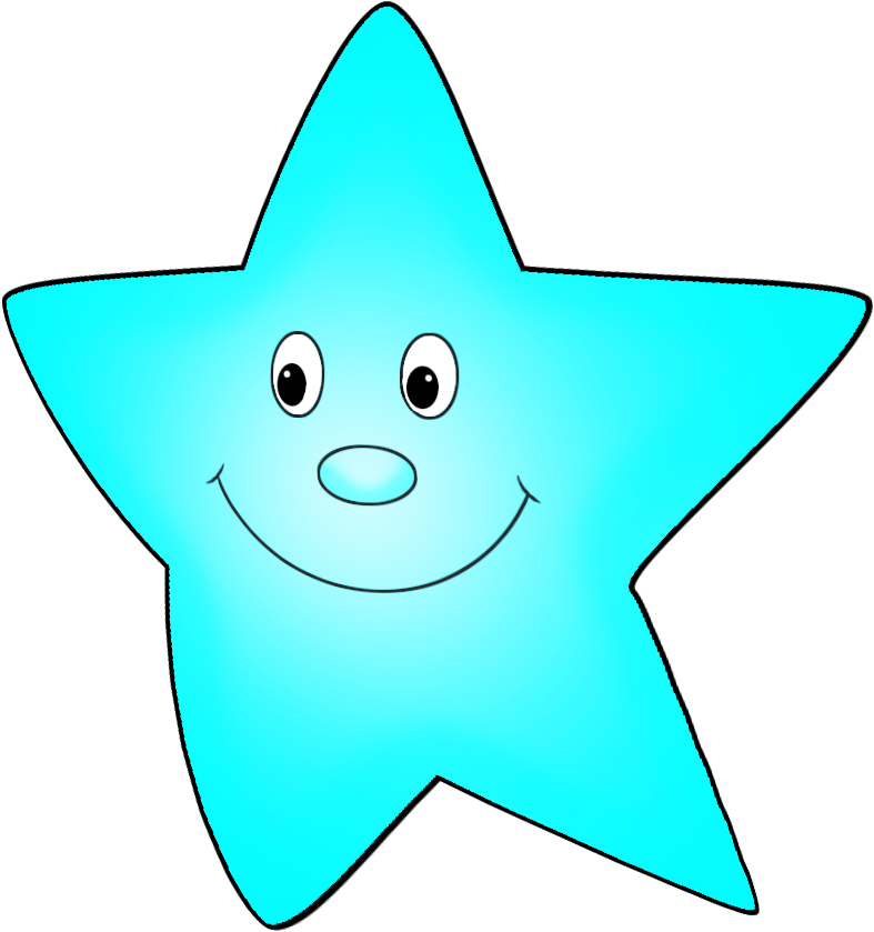 Light Blue Star Clipart - Star Light Clip Art (893x983), Png Download