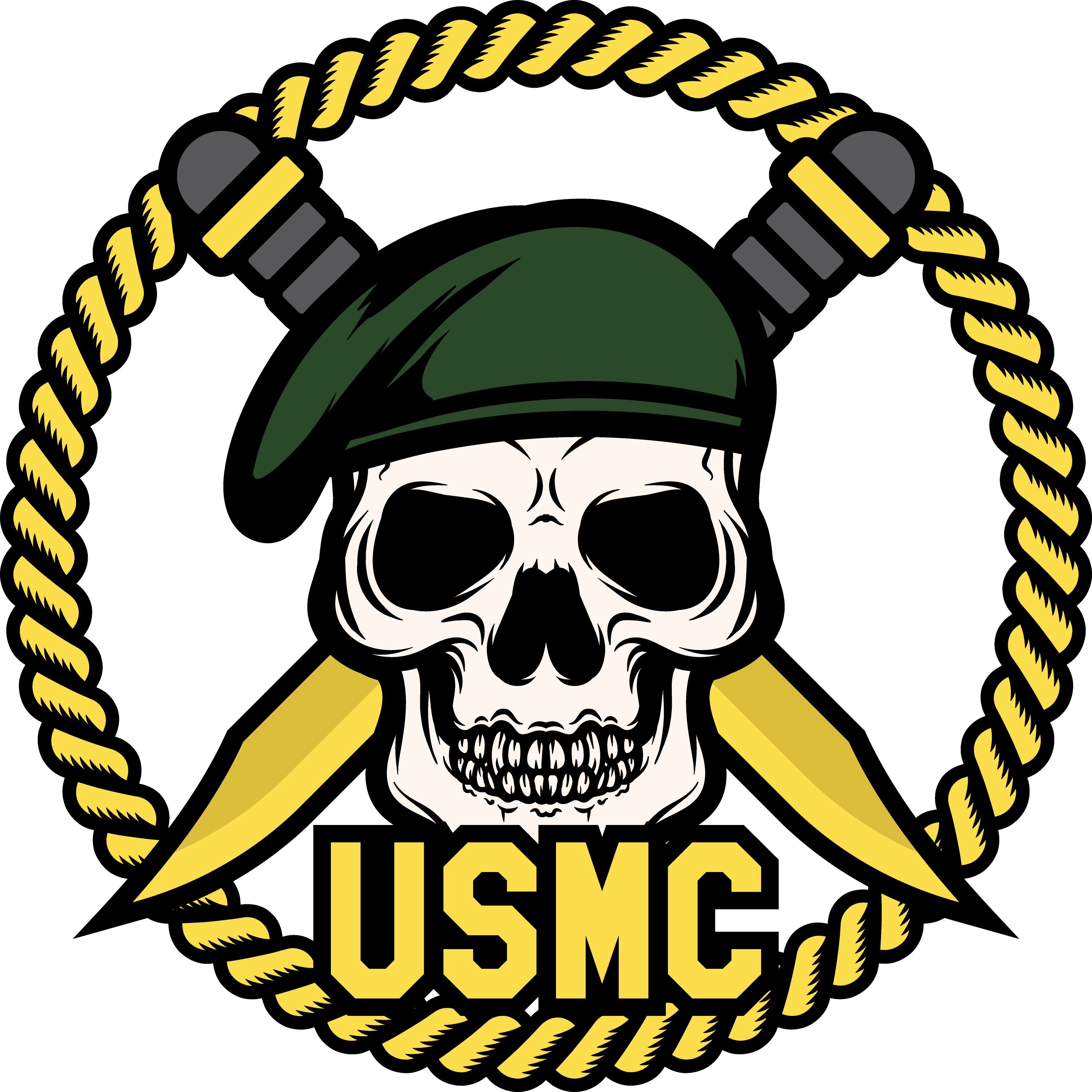 Marine Clipart Marine Soldier - Skull Soldier Png (3386x3386), Png Download