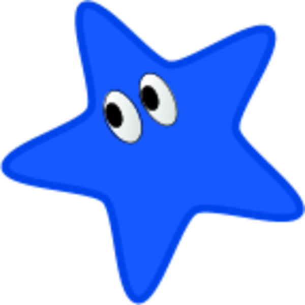Cartoon Star With Comic Eyes Vector Clip Art V13nl5 - Blue Star With Eyes (600x600), Png Download