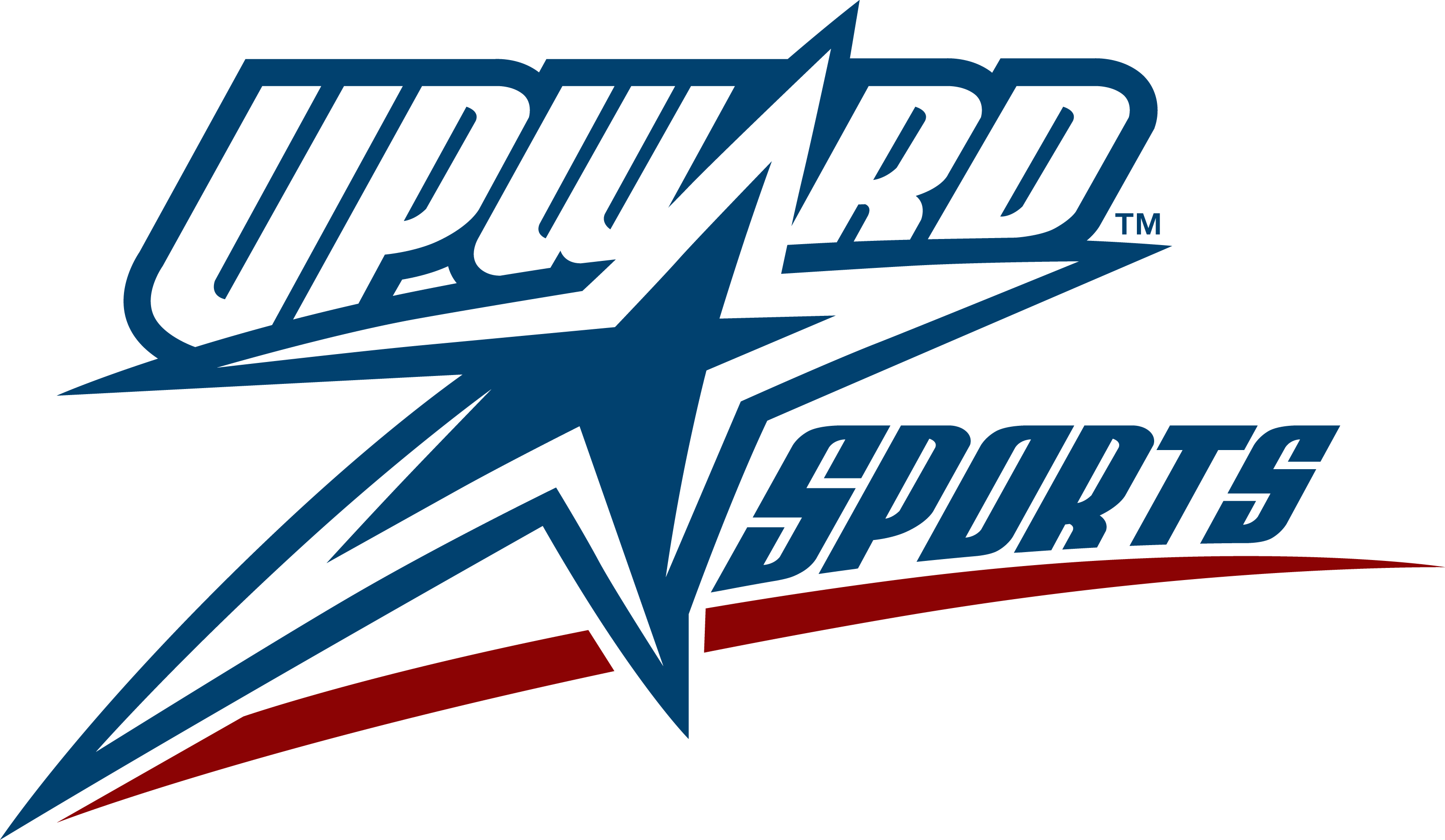 Upward Logo 2009 Color Bluestar Redslash - Upward Sports (3100x1803), Png Download