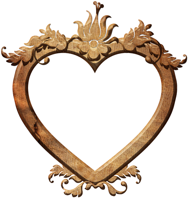 Love Frame Clipart Heart Frame - Heart Frame Wood Png (688x720), Png Download