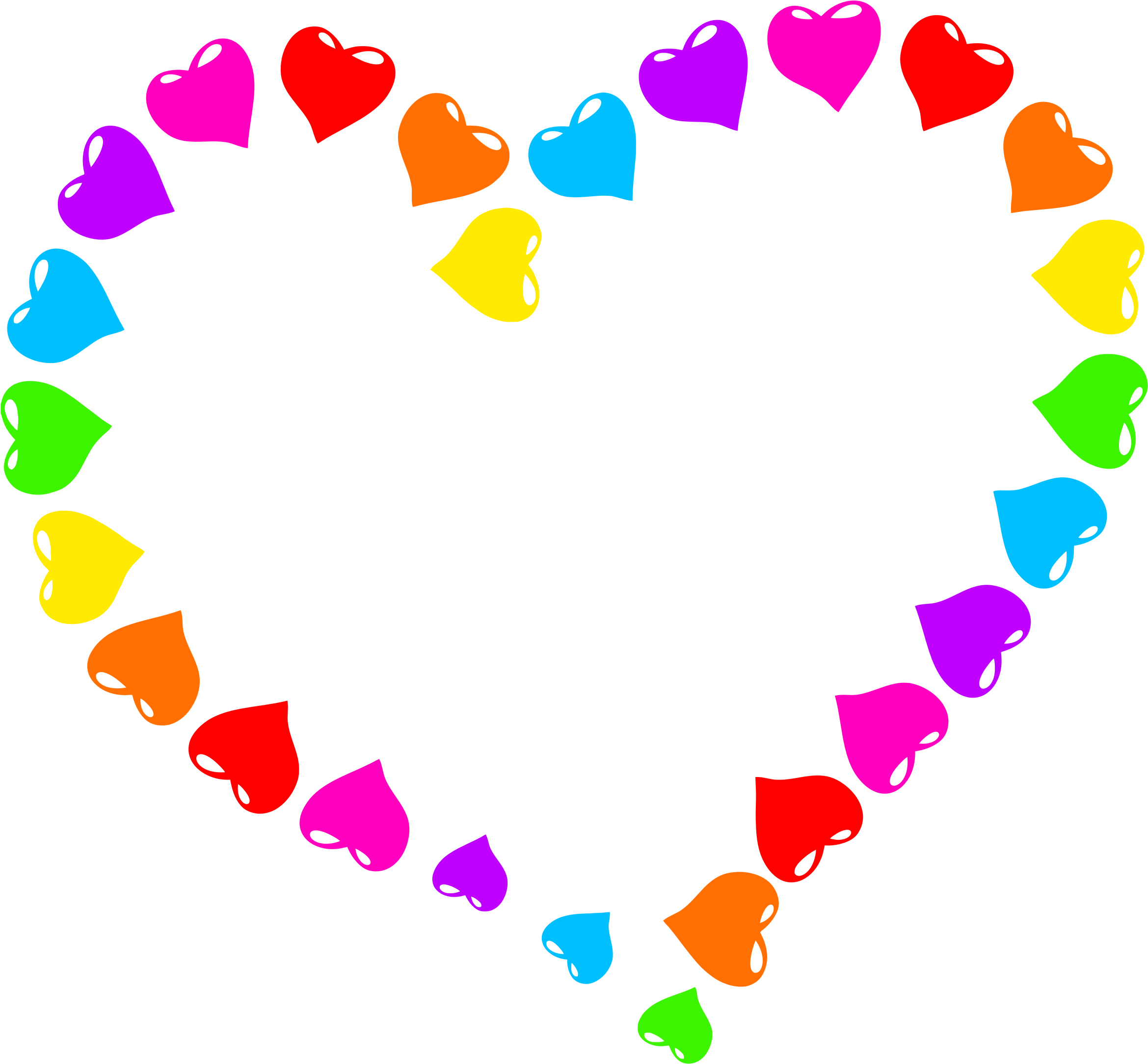 Transparent Heart Colorful - Rainbow Heart Clipart (2339x2169), Png Download