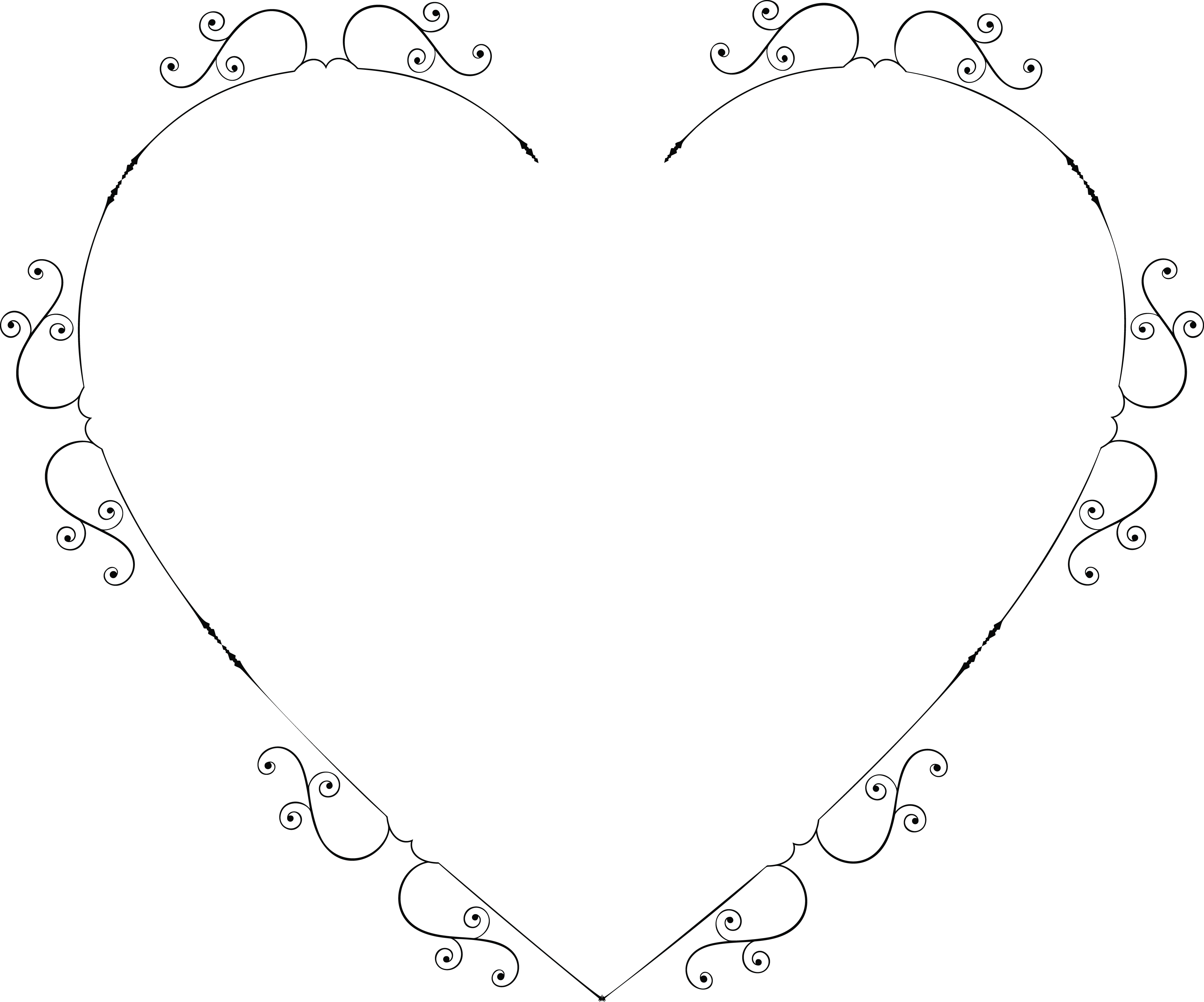 Free Clipart Of A Heart Swirl Frame - Swirl Heart Frame (4000x3329), Png Download