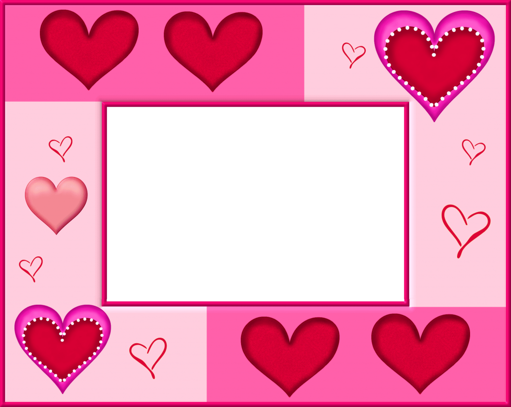 Valentines Day Heart Frame Png Image - Hello Kitty Background Png (1024x816), Png Download