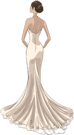 Wedding Dress Drawing (480x480), Png Download