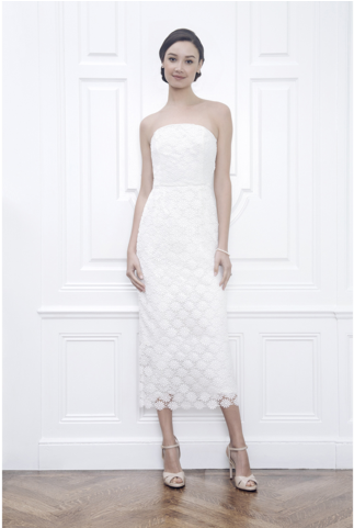 Destination Beach White Lace Wedding Dress Bridal Shower - Midi Sheath Wedding Dress (480x480), Png Download