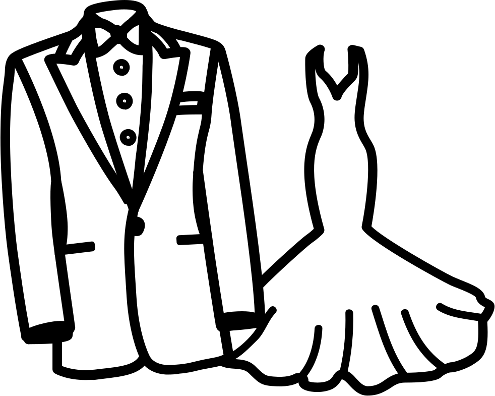 Wedding Dress - - Suit And Dress Icon Png (982x785), Png Download