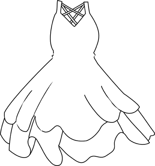 Wedding Dress Clip Art - White Dress Clipart (500x538), Png Download