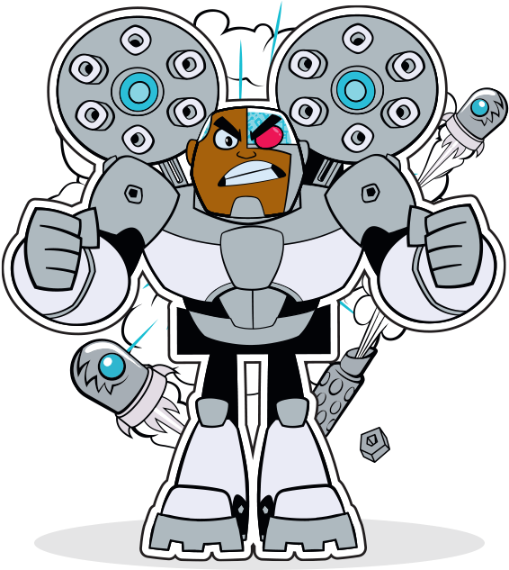 Characterart Cyborg Ttg - Cyborg Teen Titans Go Cartoon (565x803), Png Download