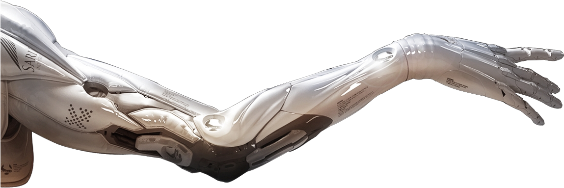 Transparent Arms Cyborg Svg Royalty Free - Cyborg Arm Transparent (1148x403), Png Download